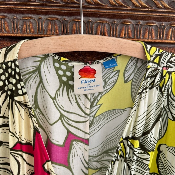 Farm Rio x Anthropologie Floral Wrap Flowy Maxi Dress Size Small - Picture 3 of 9